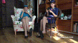 【KM摄影】4K 193 王佳，芮芮双人空乘制服挑鞋封面图