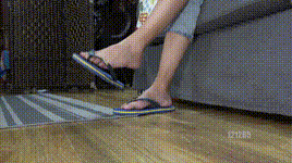 【KM摄影】4K 311 奕奕沙发蓝色凉拖裸足（1893）